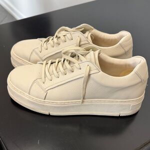 vagabond Minimalist Cream Leather Platform Sneakers